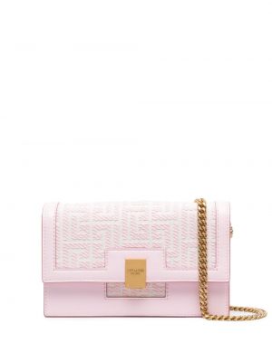 Bolsa de tejido jacquard Balmain rosa