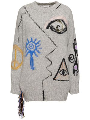 Pull en laine en tricot Stella Mccartney gris