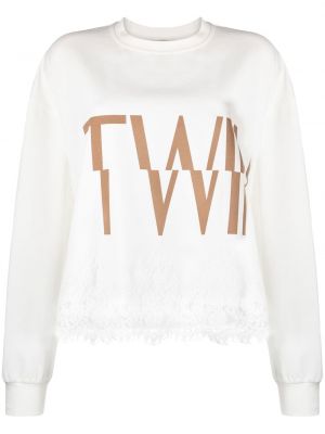 Overdimensjonert trykt sweatshirt Twinset hvit