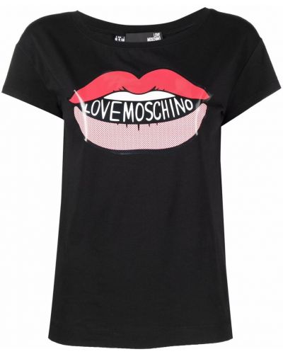 Camiseta con estampado Love Moschino negro
