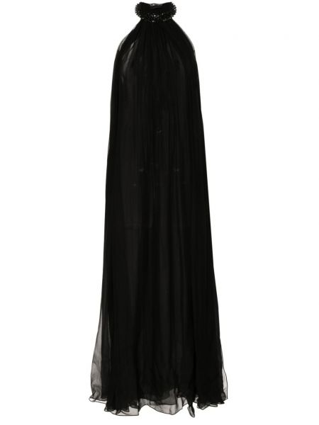 Rochie de seară de mătase de cristal Tom Ford negru