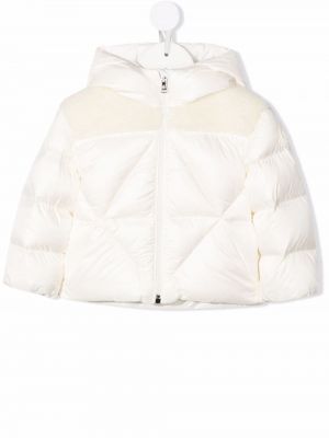 Hette lang jakke for jenter Moncler Enfant hvit