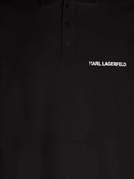 Polo bawełniana z nadrukiem Karl Lagerfeld czarna