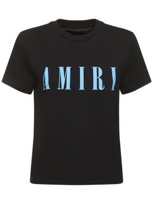 Jersey bombažna majica s potiskom Amiri črna