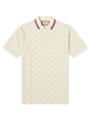 Рубашка-поло с жаккардовым краем Gucci GG