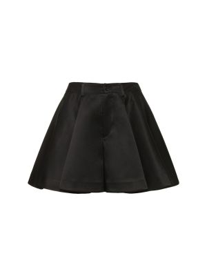 Saténové mini sukně s volány Noir Kei Ninomiya černé