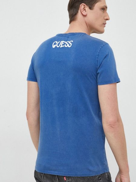 Bavlněné tričko Guess hnědé