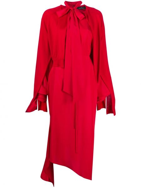 Vestido de cóctel asimétrico drapeado Rokh rojo