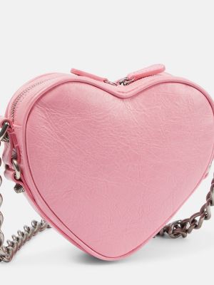 Herzmuster leder leder schultertasche Balenciaga pink