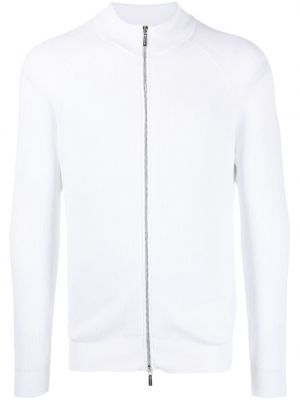 Пуловер с цип Moorer бяло