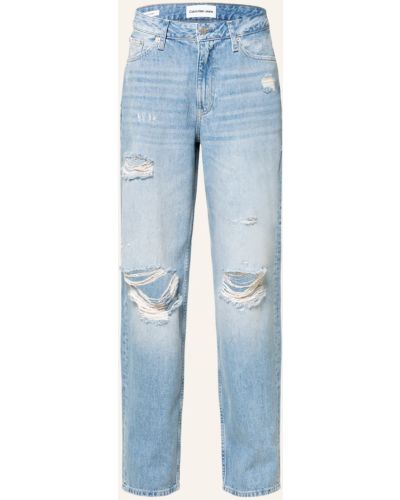 Mom jeans Calvin Klein Jeans, niebieski