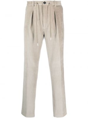 Slim fit menčestrové rovné nohavice Circolo 1901 sivá
