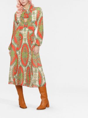 Seiden kleid mit print mit paisleymuster Etro rot