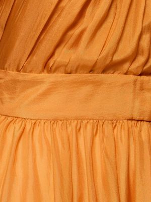 Rochie lunga de mătase Alberta Ferretti portocaliu
