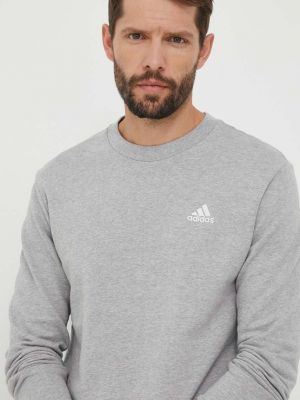 Melanžová bavlněná mikina Adidas šedá