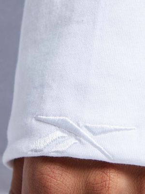 Bombažna majica z dolgimi rokavi Reebok Classic bela