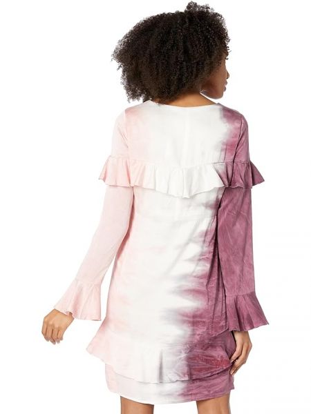 Платье мини с v-образным вырезом с длинным рукавом Chaser розовое