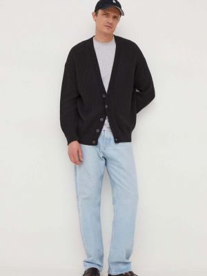Kardigan bawełniany Calvin Klein Jeans czarny