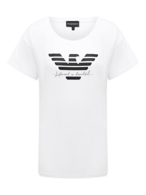 Хлопковая футболка Emporio Armani белая
