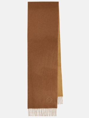 Kašmírový vlnený šál s výšivkou Loewe hnedá