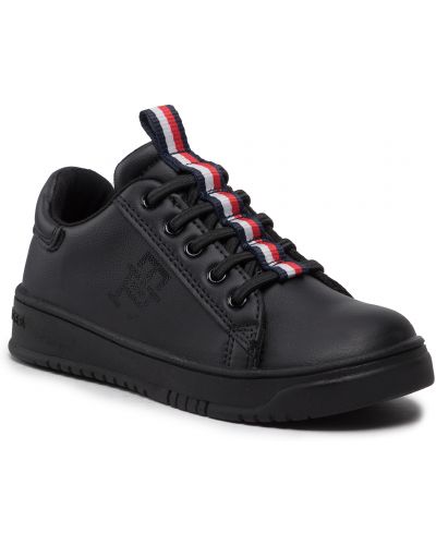 Csipkés fűzős sneakers Tommy Hilfiger - fekete