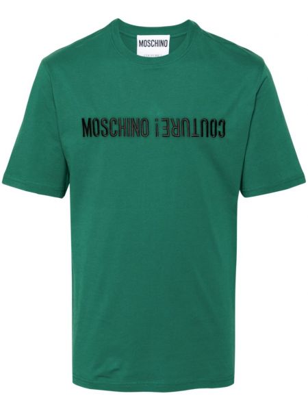 Pamuk işlemeli tişört Moschino yeşil