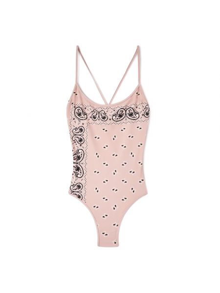 Einteiliger badeanzug mit paisleymuster Palm Angels pink
