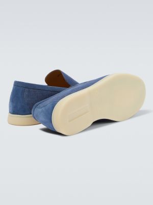 Lněné loafers Loro Piana modré
