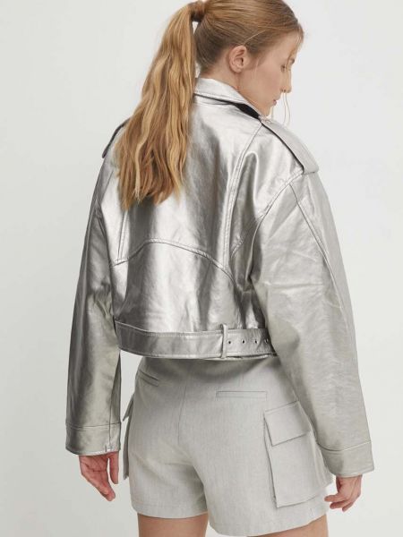 Oversized bunda Answear Lab stříbrná