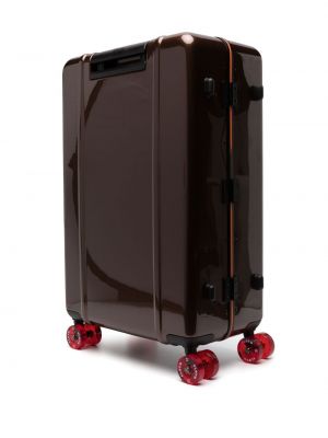 Kostkovaný kufr Floyd hnědý
