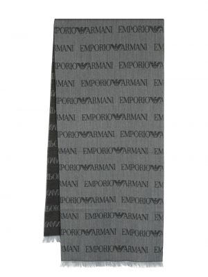 Echarpe en tricot à imprimé Emporio Armani gris