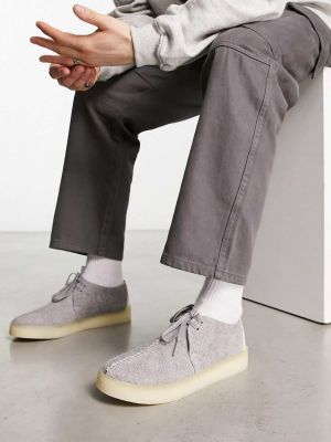 Замшевые туфли Clarks Originals серые