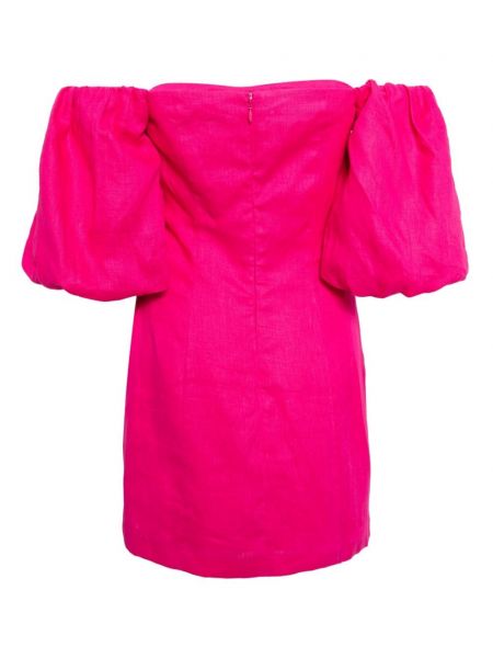 Lniana sukienka mini Rhode różowa