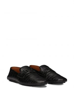 Loafers en cuir Dolce & Gabbana noir