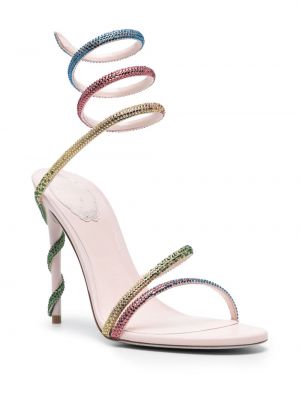 Sandale mit kristallen Rene Caovilla pink