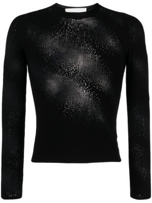 Distressed sweatshirt mit rundem ausschnitt Dion Lee schwarz