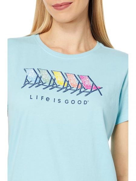 Пляжная футболка с коротким рукавом Life Is Good синяя