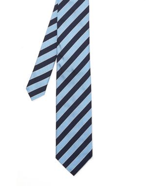 Шелковый галстук в полоску Zegna синий