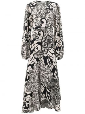 Sukienka midi z nadrukiem w abstrakcyjne wzory Alexis