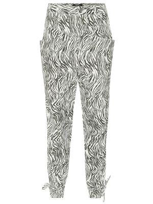 Pantaloni din piele cu imagine cu model zebră Isabel Marant negru