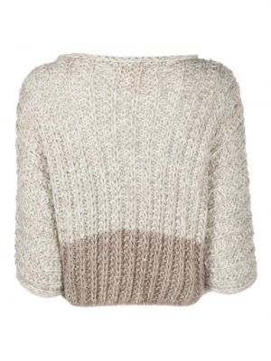 Sweter z okrągłym dekoltem chunky Antonelli beżowy