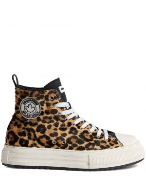 Sneaker mit print mit leopardenmuster Dsquared2 schwarz