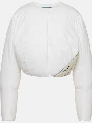 Βαμβακερός μπουφάν Prada λευκό
