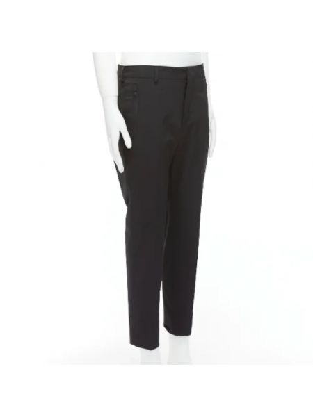 Pantalones de tela de nailon retro Prada Vintage negro