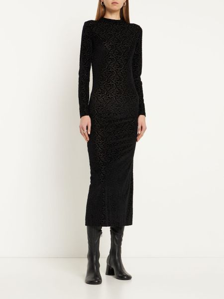Midi šaty s otevřenými zády jersey Musier Paris černé