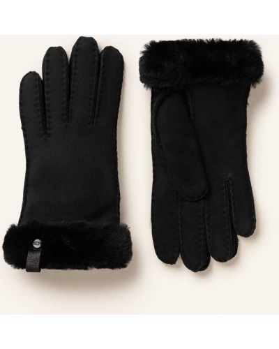 Kožené rukavice Ugg černé