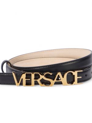 Кожаный ремень Versace черный