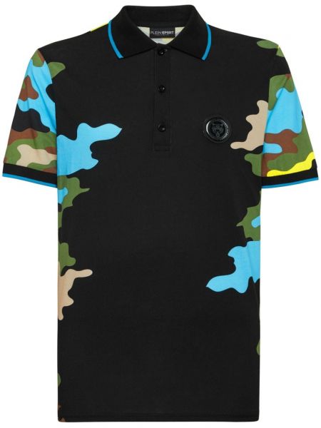 Poloshirt aus baumwoll mit print mit camouflage-print Plein Sport schwarz