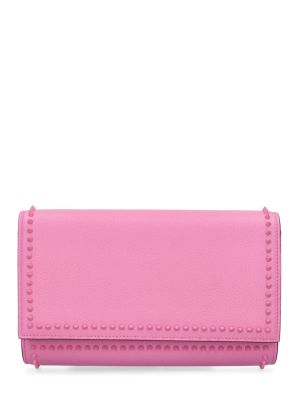 Borse pochette di pelle di pelle con borchie Christian Louboutin rosa