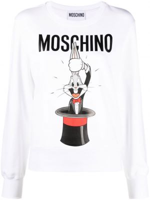 Raštuotas džemperis Moschino balta
